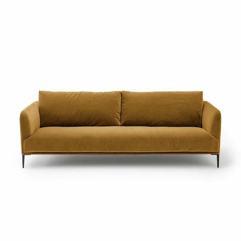 Καναπές με βελούδινη ταπετσαρία Oscar Μ103xΠ200xΥ82cm