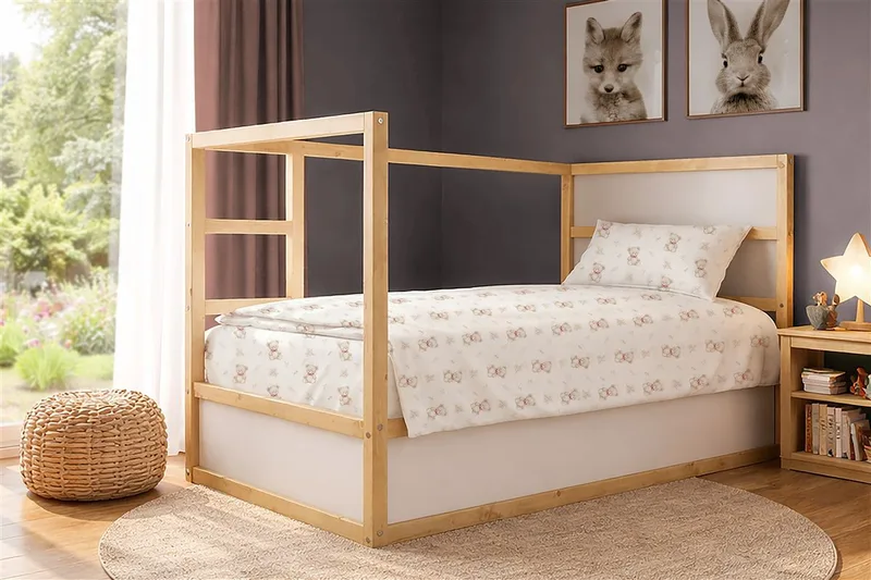 Σετ Σεντόνια 2τμχ Βαμβακερά Μονά 160x240εκ. kids Newborn Bear 716 White-Beige Dimcol (Ύφασμα: Βαμβάκι 100%, Τύπος κατωσέντονου: Χωρίς Λάστιχο, Χρώμα: Λευκό) - DimCol - 32112123086