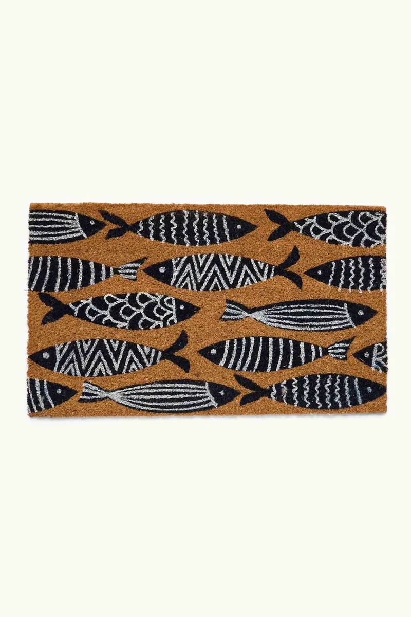 Coincasa χαλάκι εξώπορτας με σχέδιο ψάρια 73 x 43 cm - 006813288 Καφέ