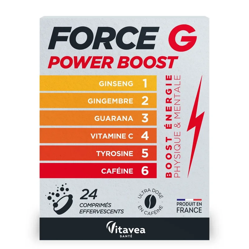Vitavea Health Forza G Power Boost Ginseng Ginger Guarana 24 Effervescent Tablets