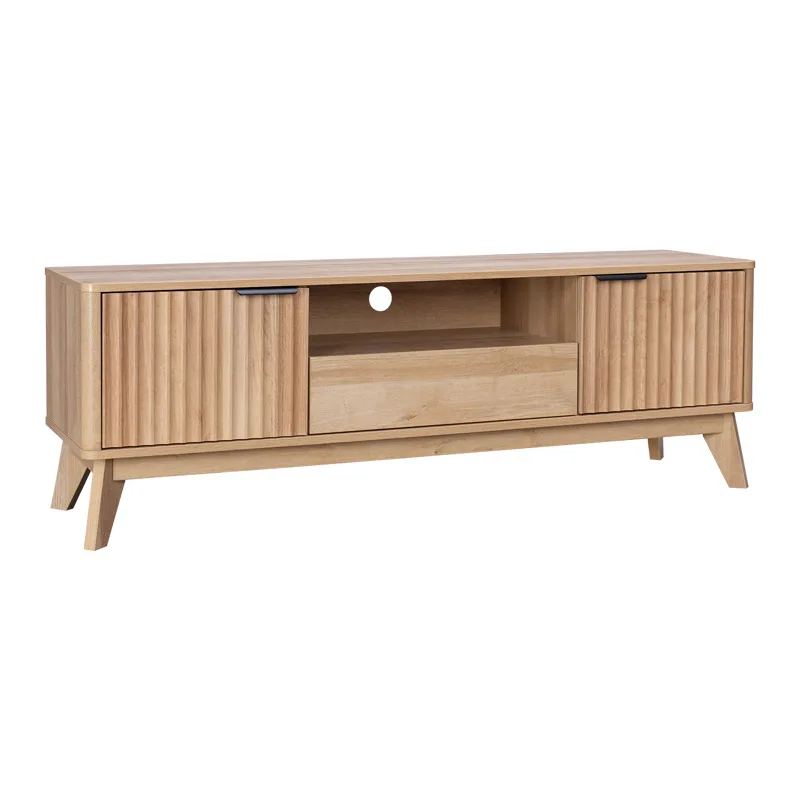 Έπιπλο τηλεόρασης Hamea pakoworld mdf σε φυσική απόχρωση 145x39,5x49εκ - PAKO WORLD - 086-000021
