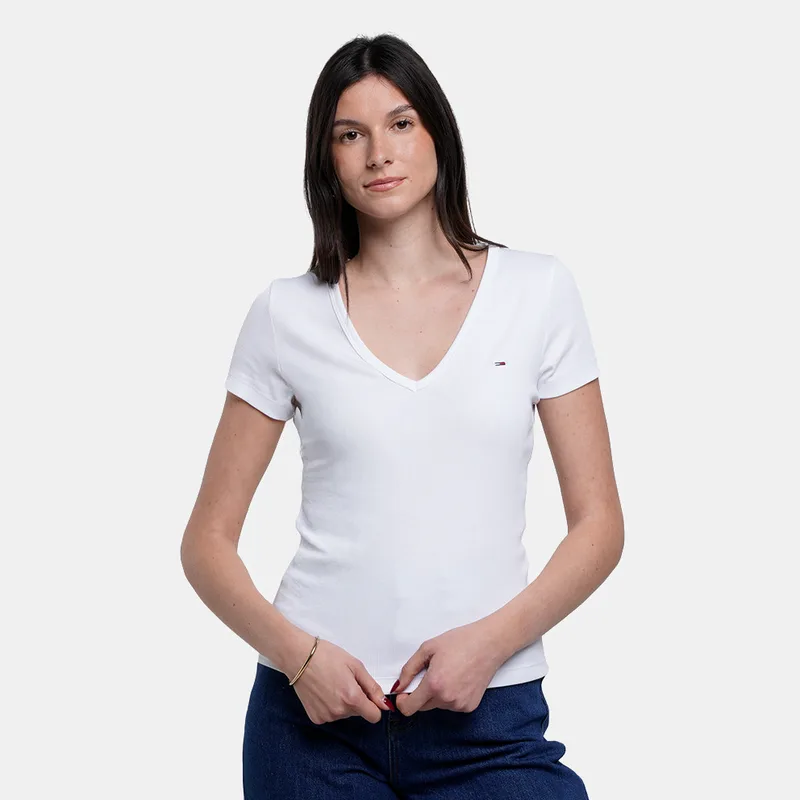 Tommy Jeans Slim Essential Rib Γυναικείο T-Shirt (9000263557_1539)