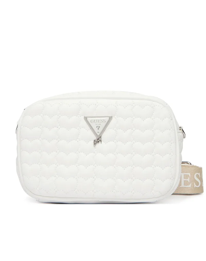 GUESS HEART QUILT CAMERA BAG ΤΣΑΝΤΑ ΠΑΙΔΙΚΟ GIRL J6GZ01WHEG0-G011 White