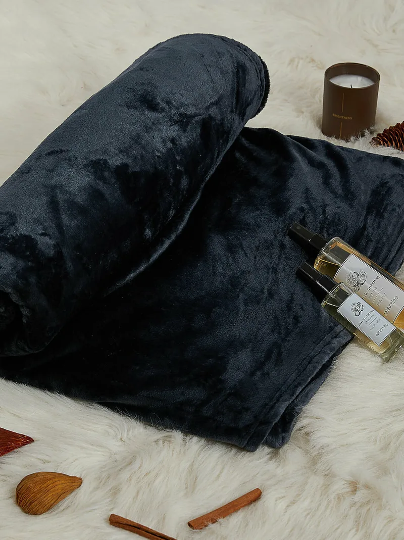Κουβέρτα Fleece Διπλή 200x230 Μπλε, Hatzitex