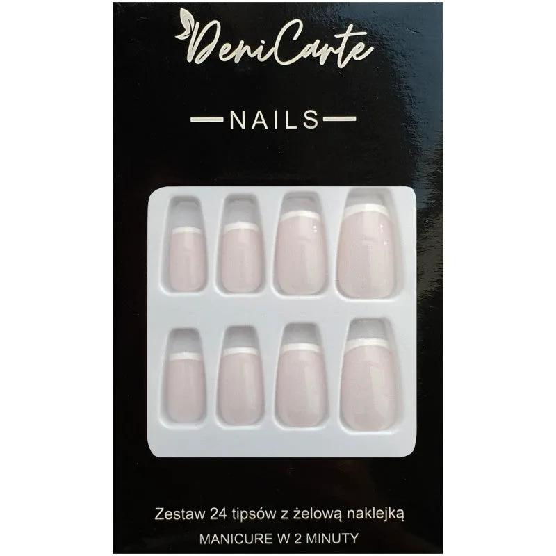 Deni Carte French Nails - French style artificial nails, various designs Square Delicate French