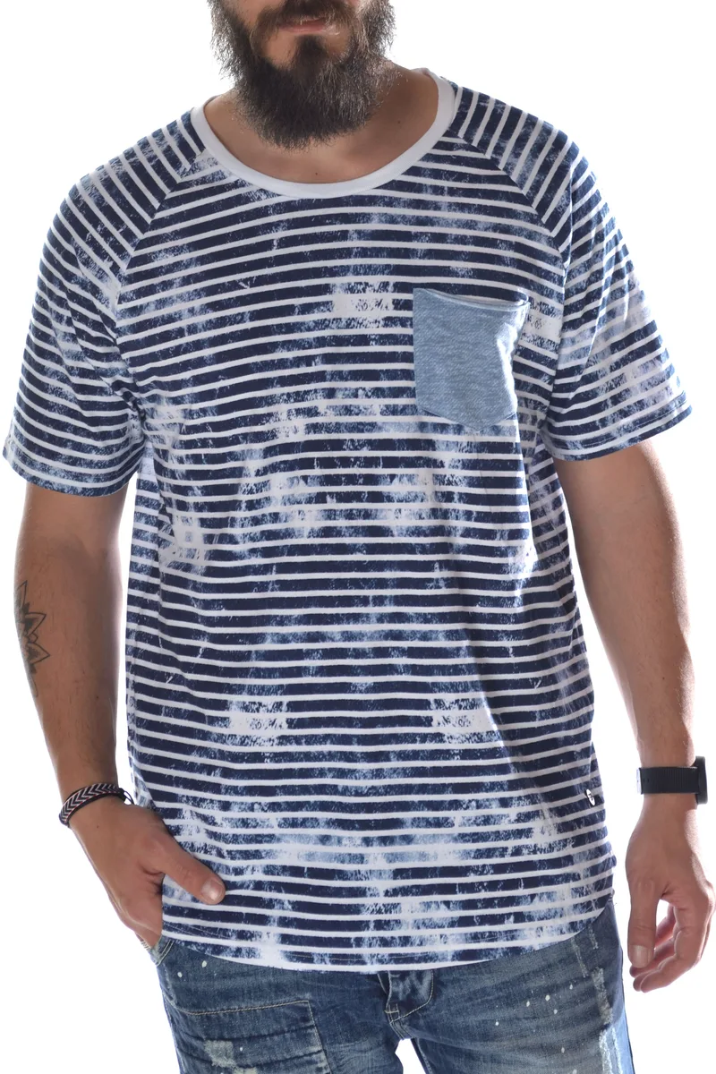Μπλούζα Κοντομάνικη Brokers Blue Navy 17012-363-04-BLUE Ανδρικό