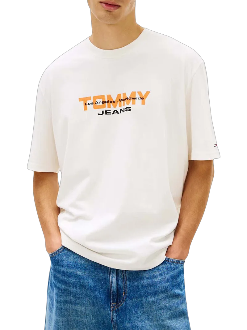 Ανδρικό T-shirt Λευκό Tommy Jeans DM0DM22550-YBL