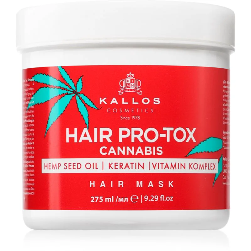 Kallos Hair Pro-Tox Cannabis αναγεννητική μάσκα για τα μαλλιά Με λάδι κάνναβης 275 ml