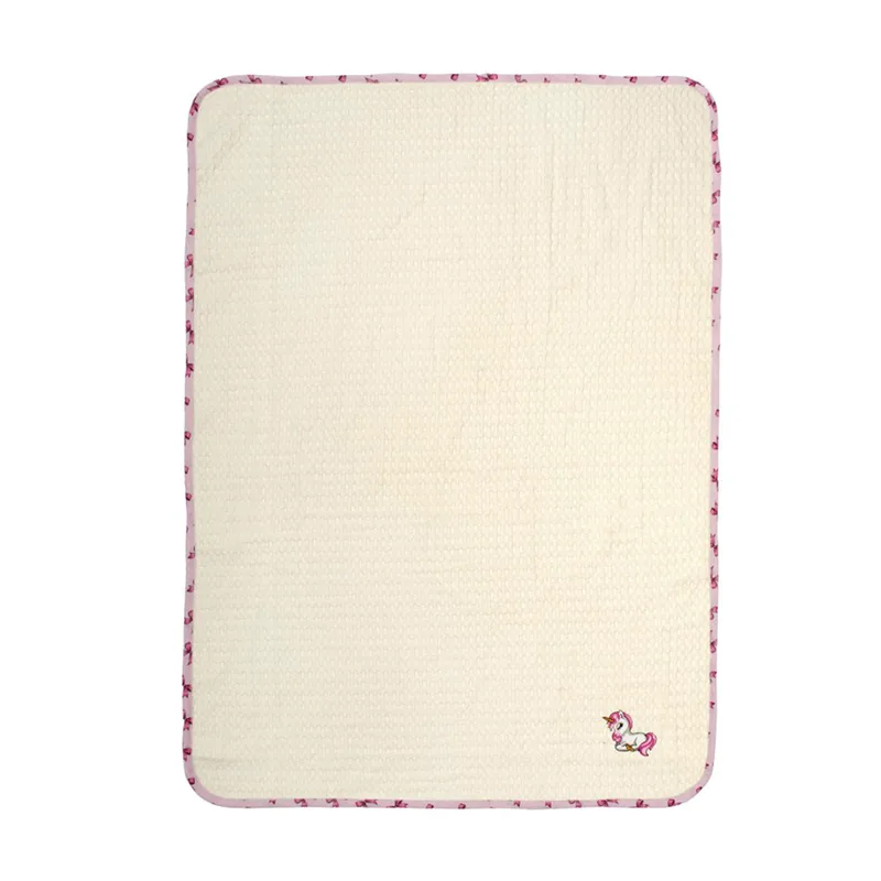 Κουβέρτα Πικέ Αγκαλιάς (80x110) Dimcol Unicorn 189 Ecru-Pink