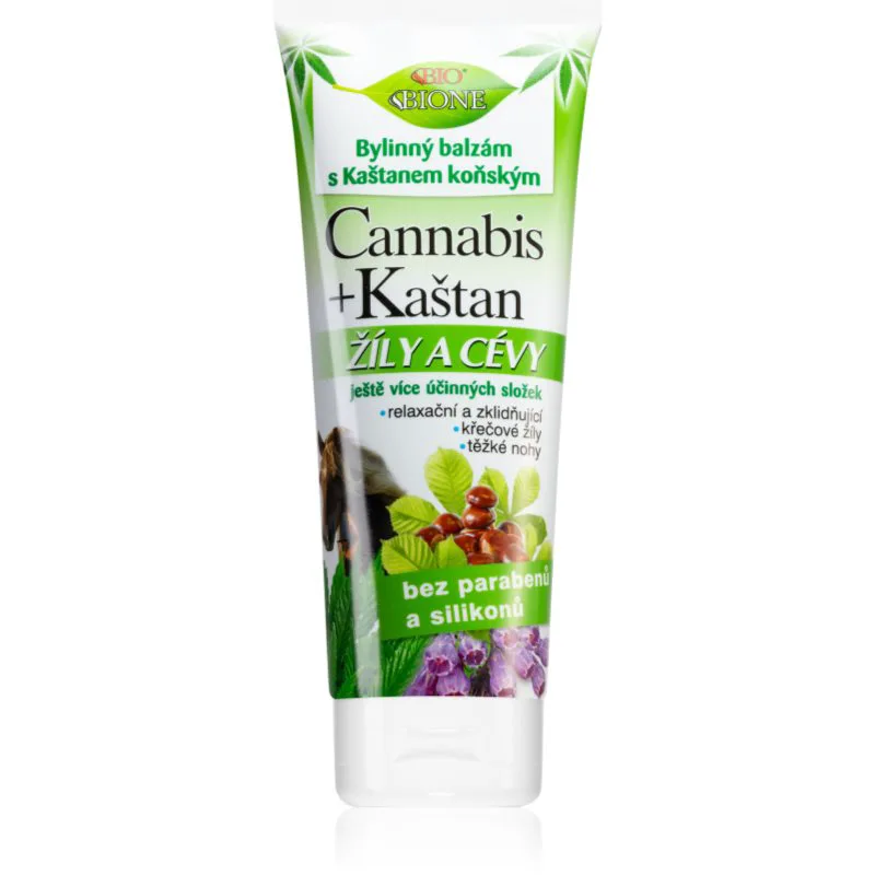 Bione Cosmetics Cannabis + Chestnut φυτικό υγρό για τη φροντίδα των κιρσών 200 ml