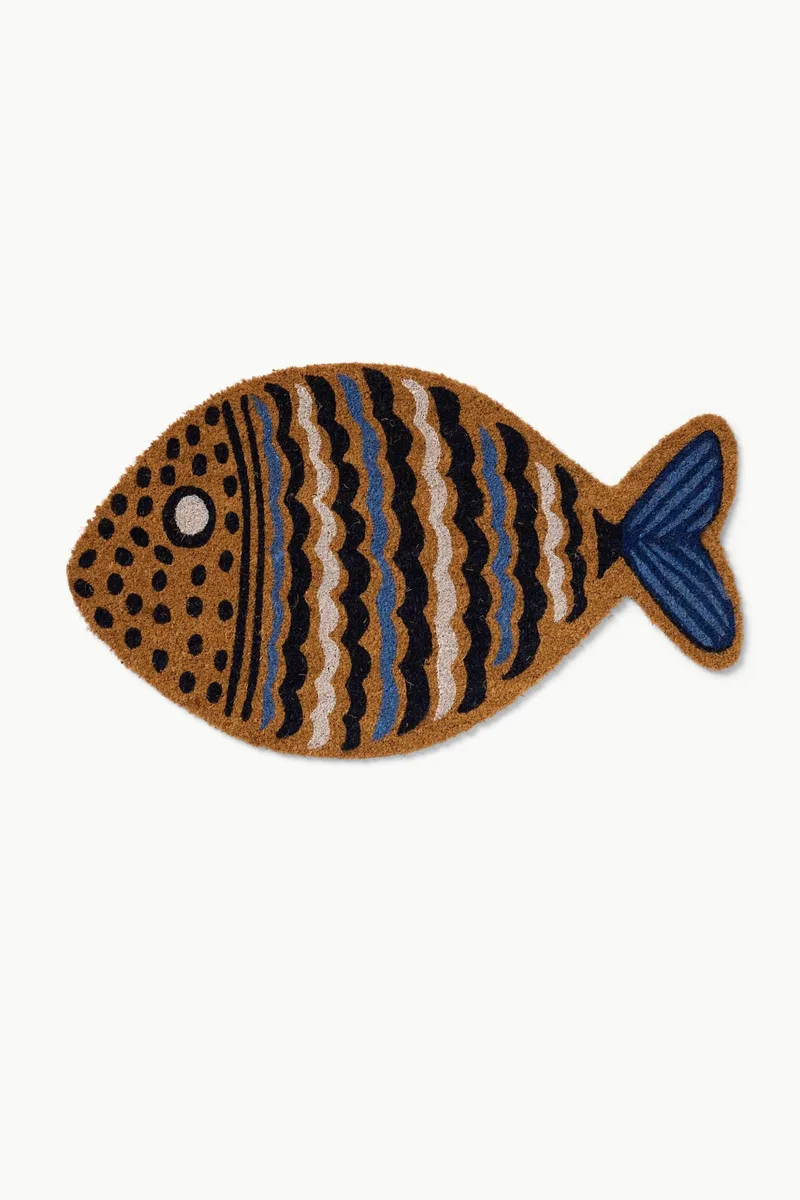 Coincasa χαλάκι εξώπορτας σε σχήμα ψαριού 73 x 43 cm - 006813048 Καφέ