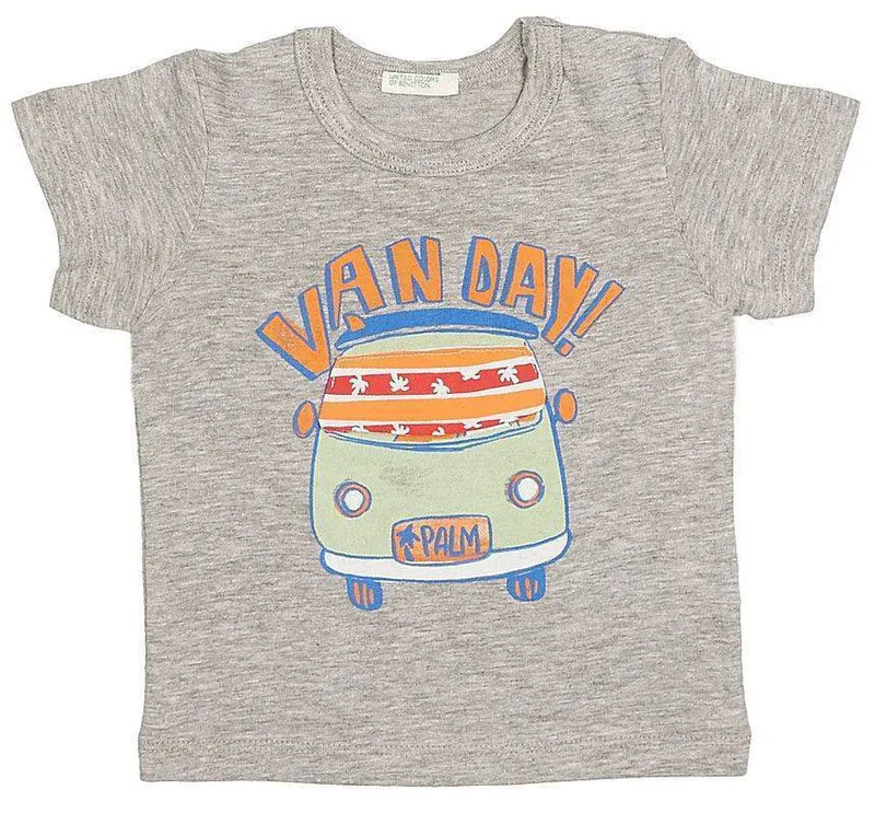 T-SHIRT BENETTON FUNNY WAVE BABY BOY ΓΚΡΙ (62 CM)-(3-6 ΜΗΝΩΝ)