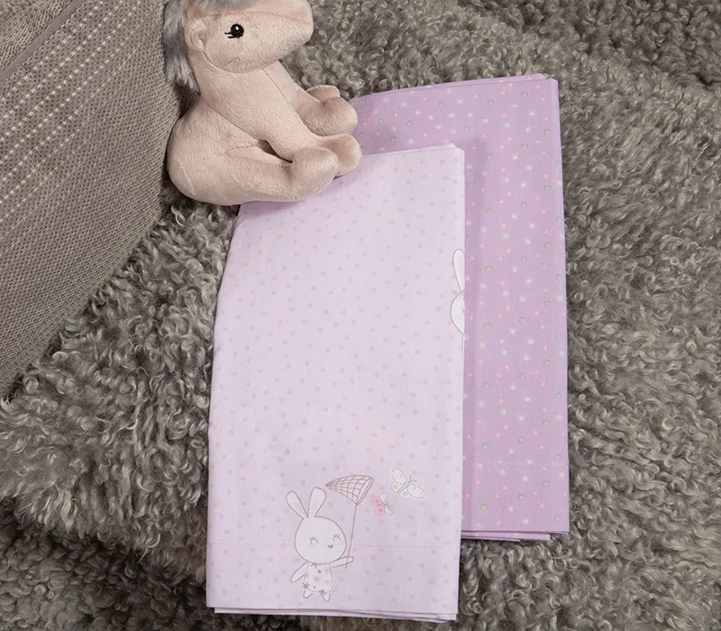 Βρεφικά Σεντόνια Λίκνου (Σετ) Nef-Nef Homeware Best Friends Lilac