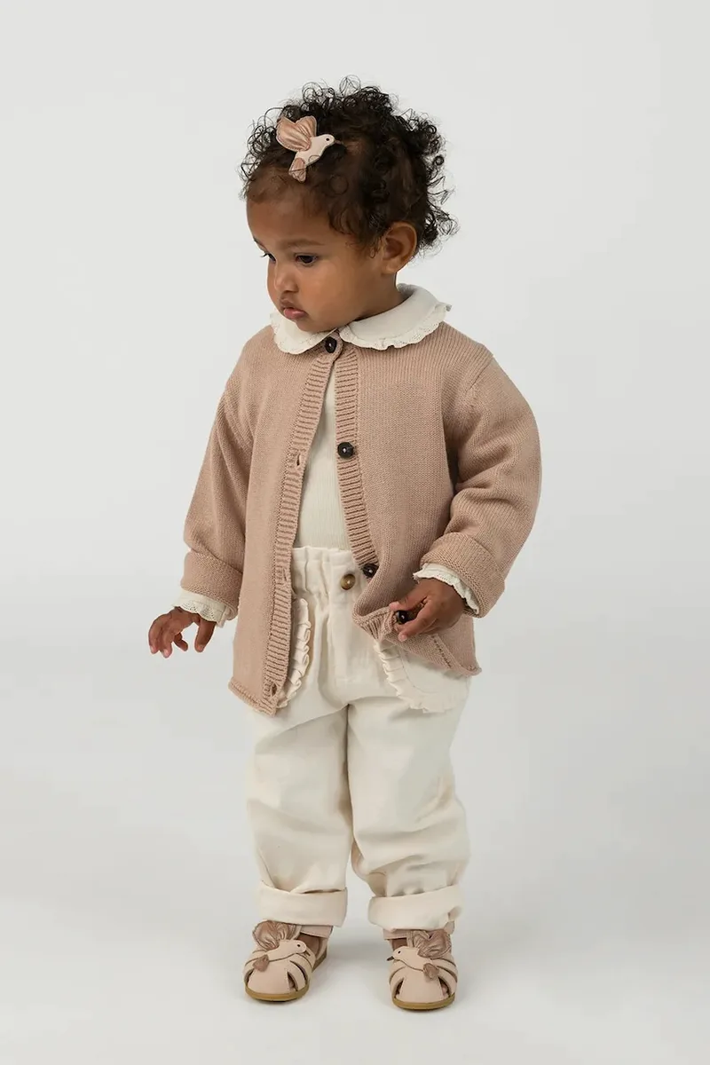Donsje Βρεφική βαμβακερή ζακέτα Donsje Danta Cardigan Fluffy Bunny