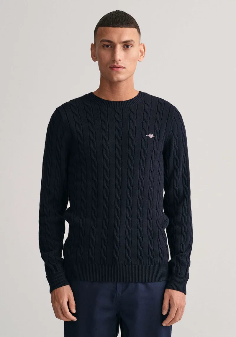 GANT Sweater Cable - 8050601 433 Evening Blue