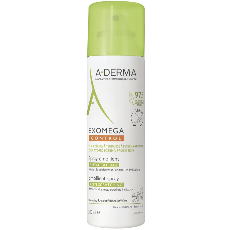 A-Derma Exomega Control Emollient Καταπραϋντικό Spray Κατά της Φαγούρας για Ατοπικό ή Πολύ Ξηρό Δέρμα 200ml