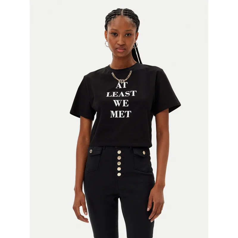 MET T-Shirt M10 261TS Μαύρο Regular Fit