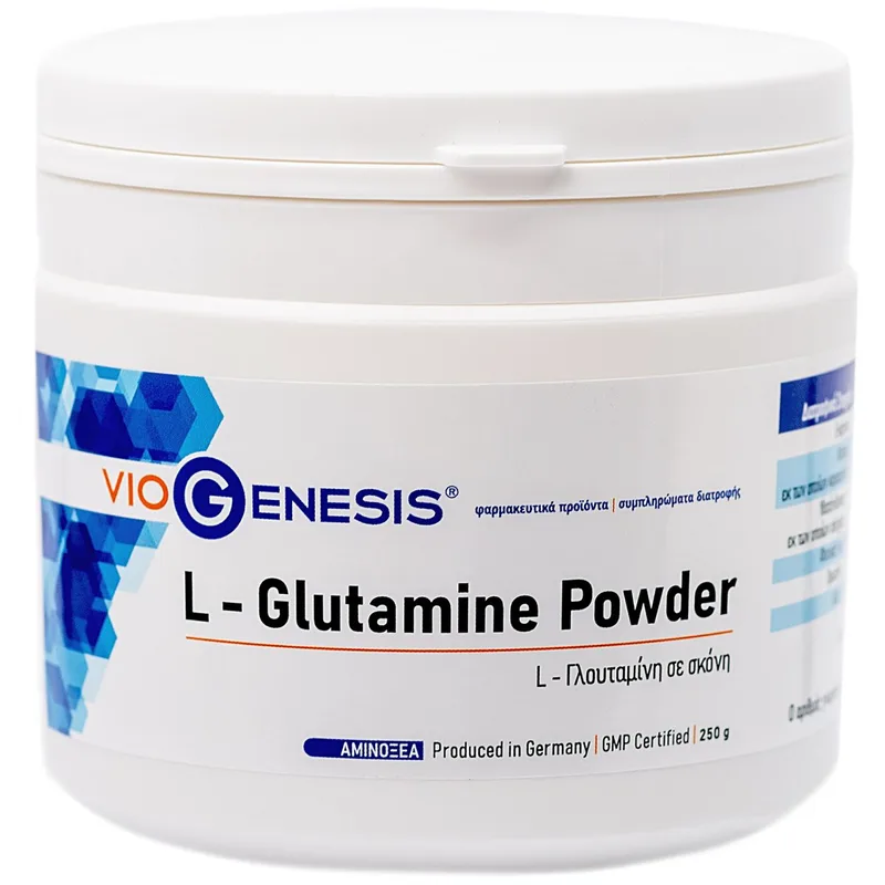 Viogenesis L-Glutamine Powder Συμπλήρωμα Διατροφής με Αμινοξύ L-Γλουταμίνη σε Σκόνη 250g