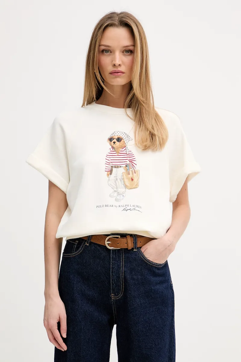 Polo Ralph Lauren t-shirt γυναικείο βαμβακερό ISLAND FLEECE-KNT-SWEATSHIRT