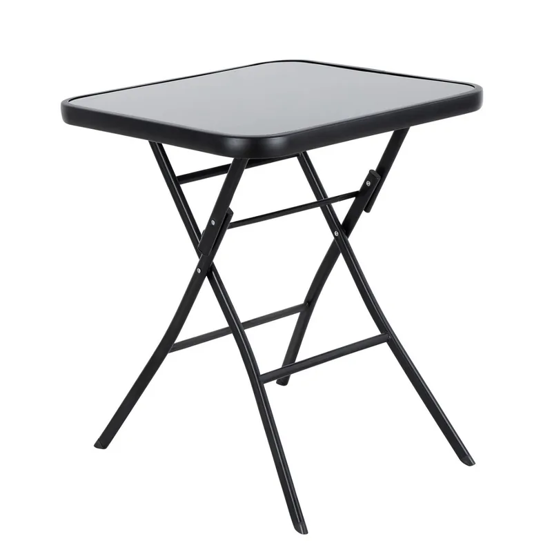 Τραπέζι Μεταλλικό ArteLibre Πτυσσόμενο TAURUS Μαύρο 60x60x70cm