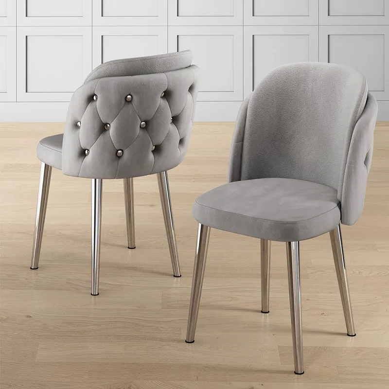 Σετ Καρέκλες (6 Τμχ) Axle - Grey, Chrome 240Chr1815 (45x82x46 cm)