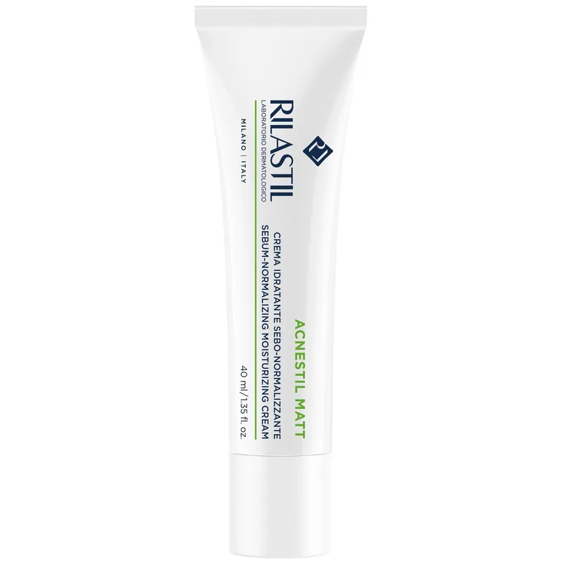 Rilastil Acnestil Matt Sebum-Normalizing Moisturizing Face Cream Ενυδατική Κρέμα Προσώπου, Λαιμού για την Εξισορρόπηση του Σμήγματος 40ml