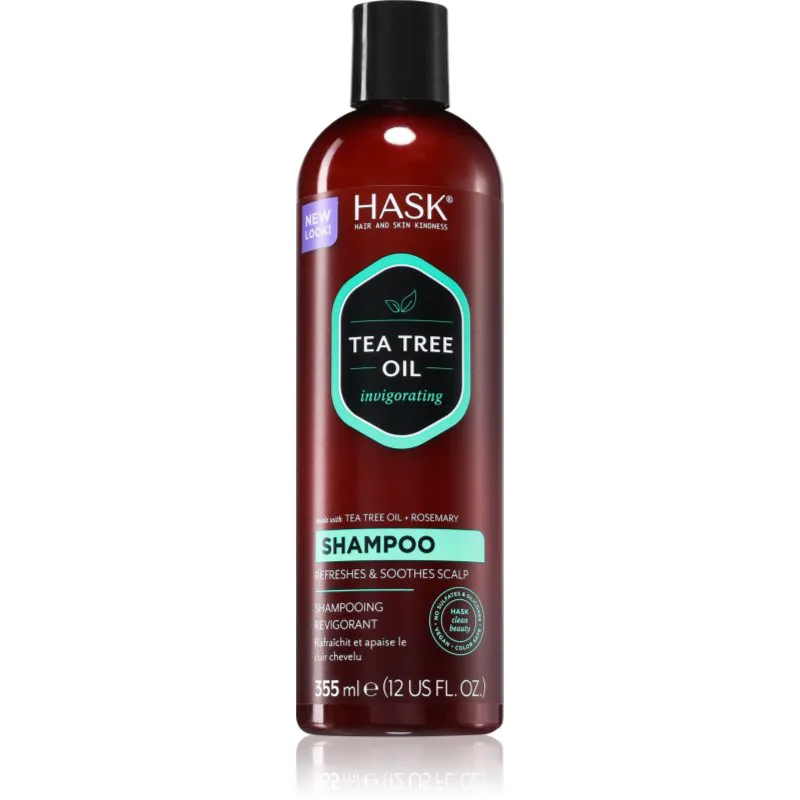 HASK Tea Tree Oil & Rosemary δροσιστικό σαμπουάν για ξηρό και κνησμώδες δέρμα της κεφαλής 355 ml