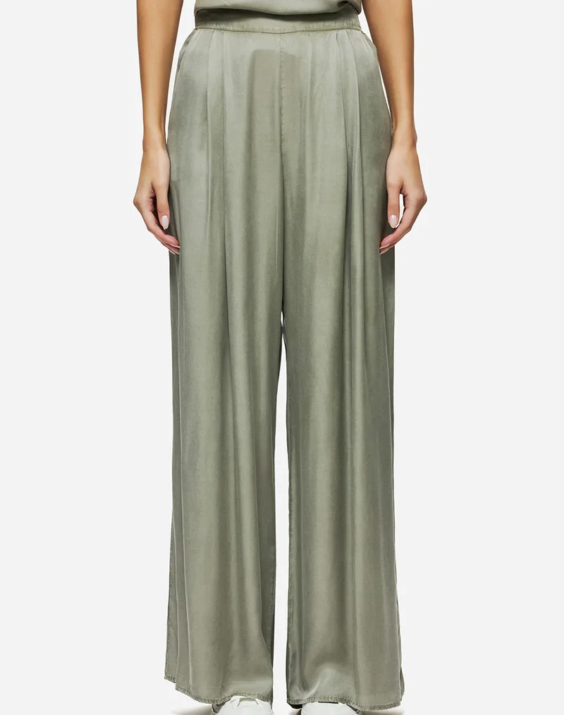 DIRTY LAUNDRY WIDE LEG PLEATED PANTS DLWP000048-VINTAGE GREIGE Gray
