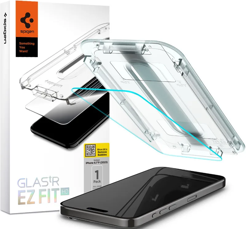 Spigen Tempered Glass GLAS.tR EZ Fit HD - Αντιχαρακτικό Γυαλί Οθόνης Apple iPhone 15 Pro - Clear (AGL06898)