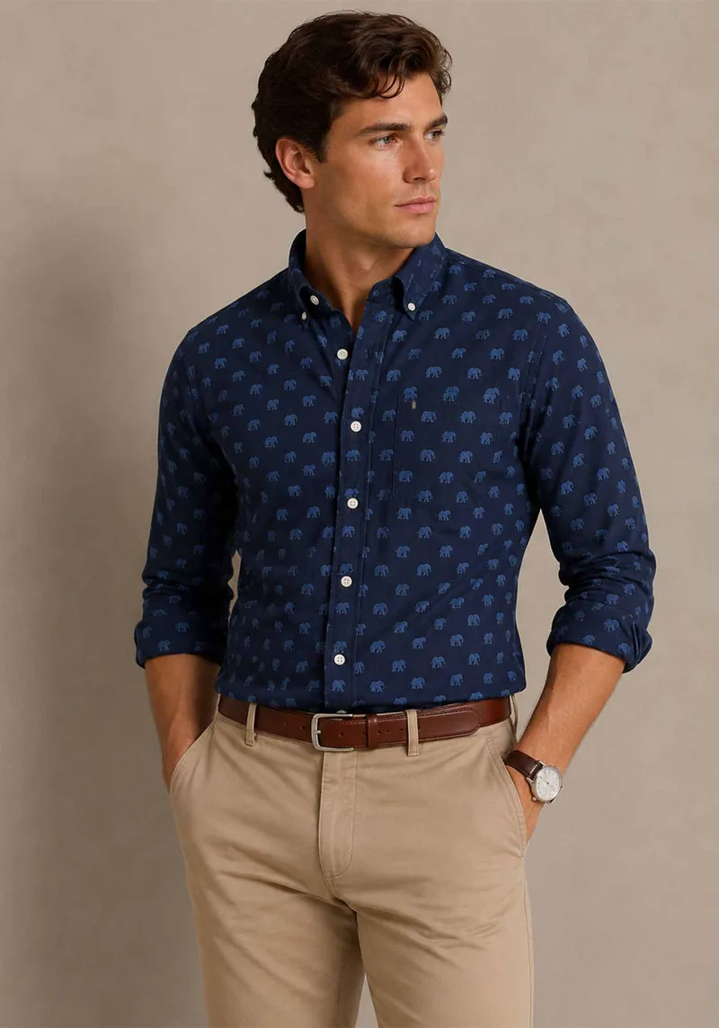 Polo Ralph Lauren Πουκάμισο Print - 710692824 001 Blue