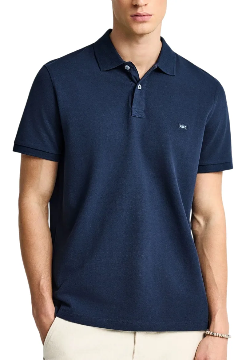 Μπλούζα Polo Funky Buddha Με Διακριτικό Λογότυπο FBM013-001-11-NAVY Ανδρικό