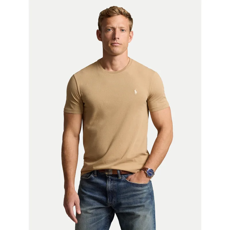 Polo Ralph Lauren T-Shirt 710671438329 Μπεζ Custom Slim Fit