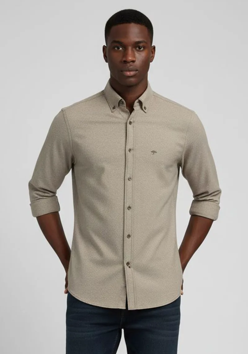 Fynch Hatton Πουκάμισο της σειράς Cotton - 1510 8290 861 Dark Chocolate
