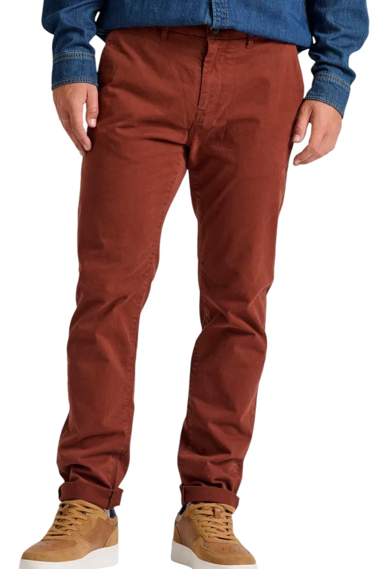 Παντελόνι Υφασμάτινο Funky Buddha Chino FBM010-001-02-DK BRICK Ανδρικό