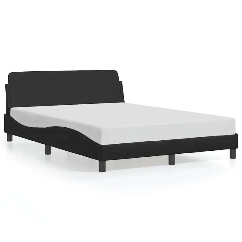 vidaXL Πλαίσιο Κρεβατιού Dover Μαύρο 135x190 εκ. από Συνθετικό Δέρμα