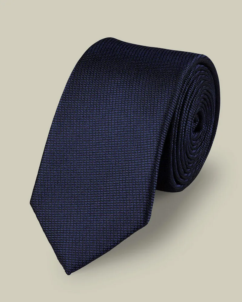 Charles Tyrwhitt Ανδρική Γραβάτα Slim από Μετάξι με Ανθεκτικό Φινίρισμα σε French Blue