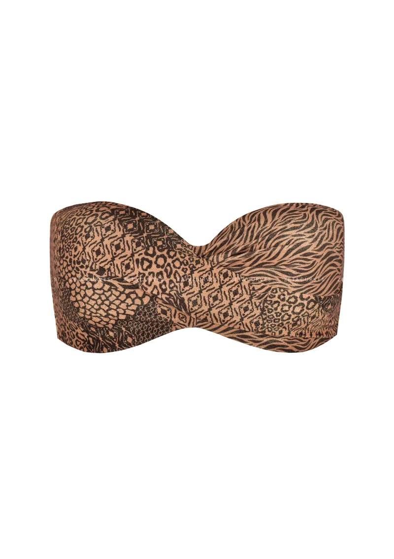 Crool Στράπλες Μπικίνι Τοπ Cup D Animal Print - Πολύχρωμο