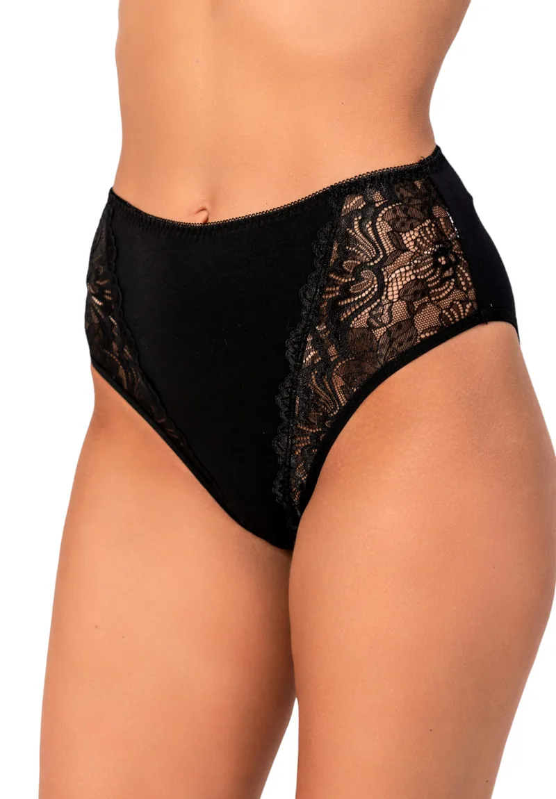 Σλιπ γυναικείο ψηλόμεσο Plus Size Avangard AV441-Μαύρο