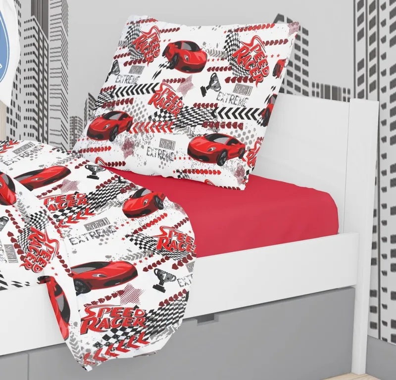 Μαξιλαροθήκη Polycotton 50x70εκ. Speed Racer 290 Dimcol (Χρώμα: Κόκκινο, Ύφασμα: 70% Βαμβάκι-30% Polyester) - DimCol - 1925883125029098