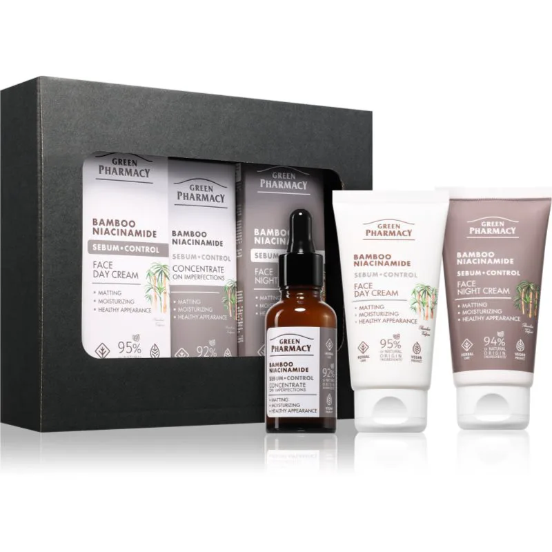 Green Pharmacy Bamboo & Niacinamide Set σετ δώρου για τέλεια επιδερμίδα