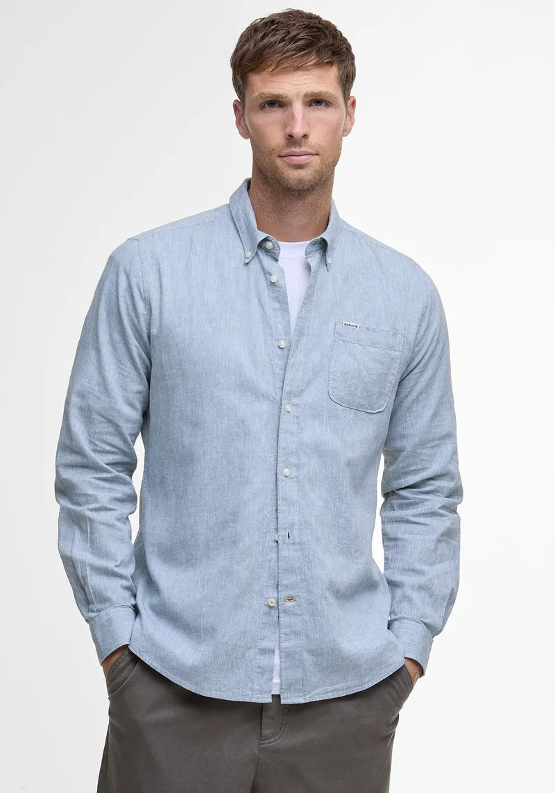 Barbour Λινό Πουκάμισο της σειράς Nelson - MSH5090 BU23 Lead