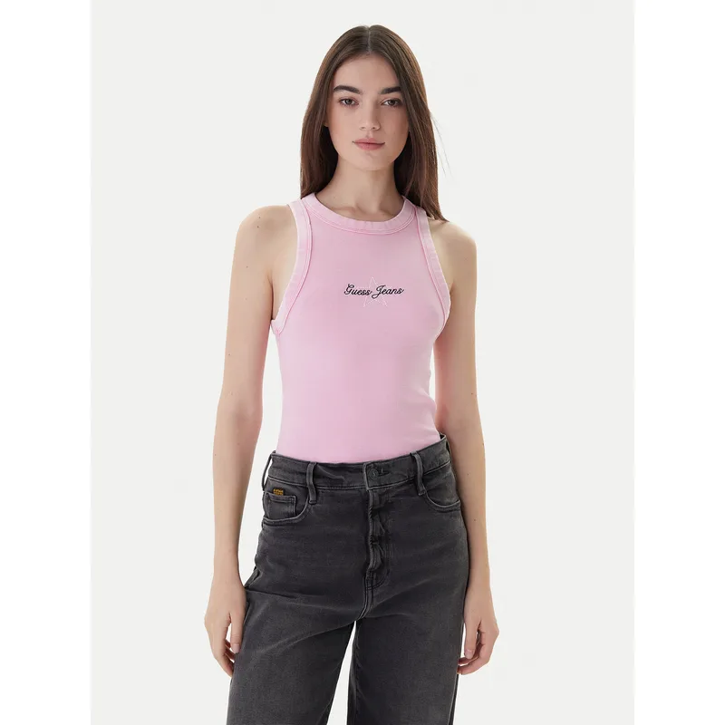 Guess Jeans Τοπ W6RP23 KA0H1 Ροζ Classic Fit