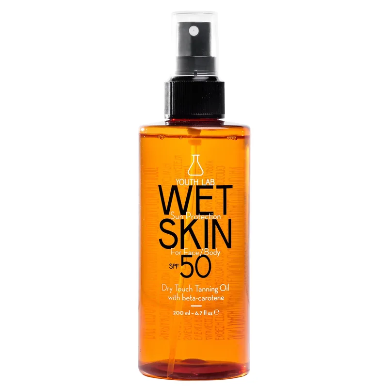 Youth Lab Wet Skin Face & Body Dry Oil Spf50 Αντηλιακό Σπρέι Ξηρό Λάδι Υψηλής Προστασίας για Μαύρισμα & Ενυδάτωση 200ml
