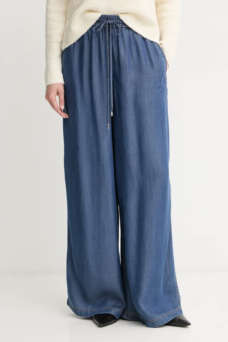 BOSS Πορτοκαλί παντελόνι wide leg Γυναικείο από lyocell C_Tanella