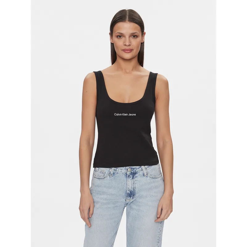 Calvin Klein Jeans Τοπ Institutional J20J221064 Μαύρο Slim Fit