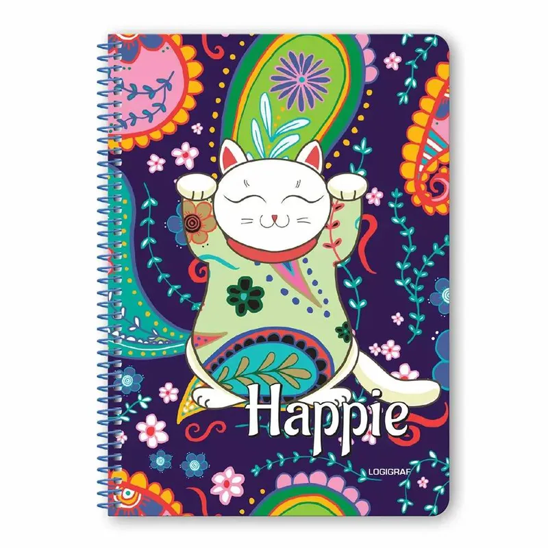 HAPPIE Τετράδιο Σπιράλ Wirelock B5 17Χ25 cm 1 Θέμα