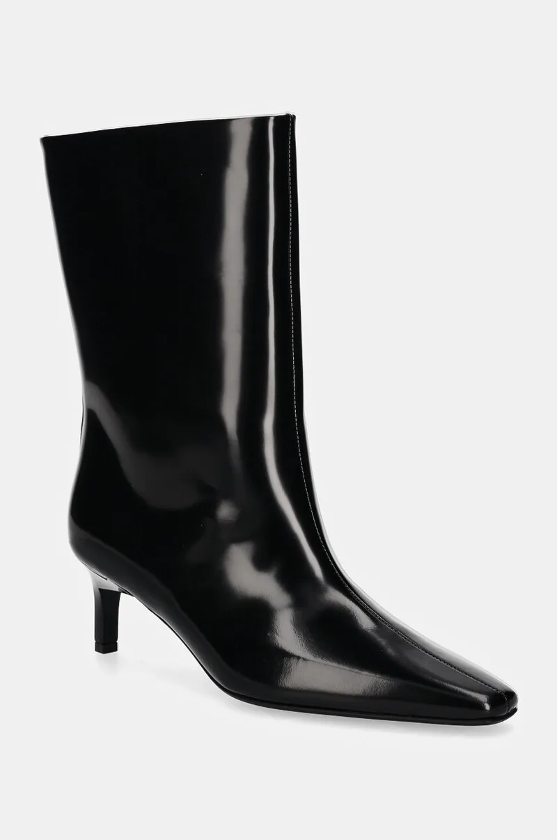Δερμάτινες μπότες Calvin Klein HEEL MID BOOT 50 LTH