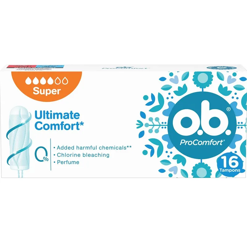 O.b. ProComfort Super Tampon Ταμπόν Ιδανικά για Ημέρες με Μεγάλη Ροή 16 Τεμάχια