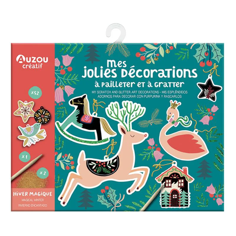 Φάκελος δραστηριοτήτων Auzou - My Scratch and Glitter Art Decorations