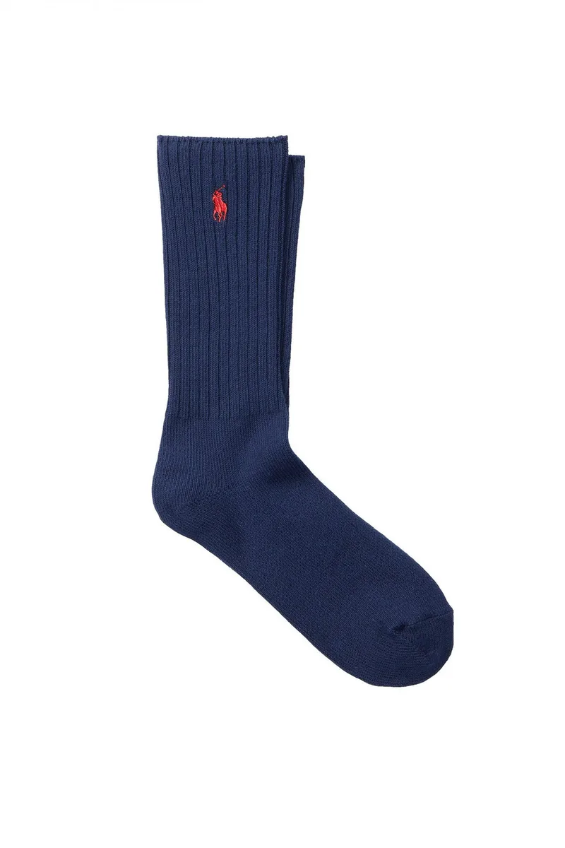 RALPH LAUREN ΚΑΛΤΣΕΣ 1 PAIRS LOGO CLASSIC CREW ΜΠΛΕ